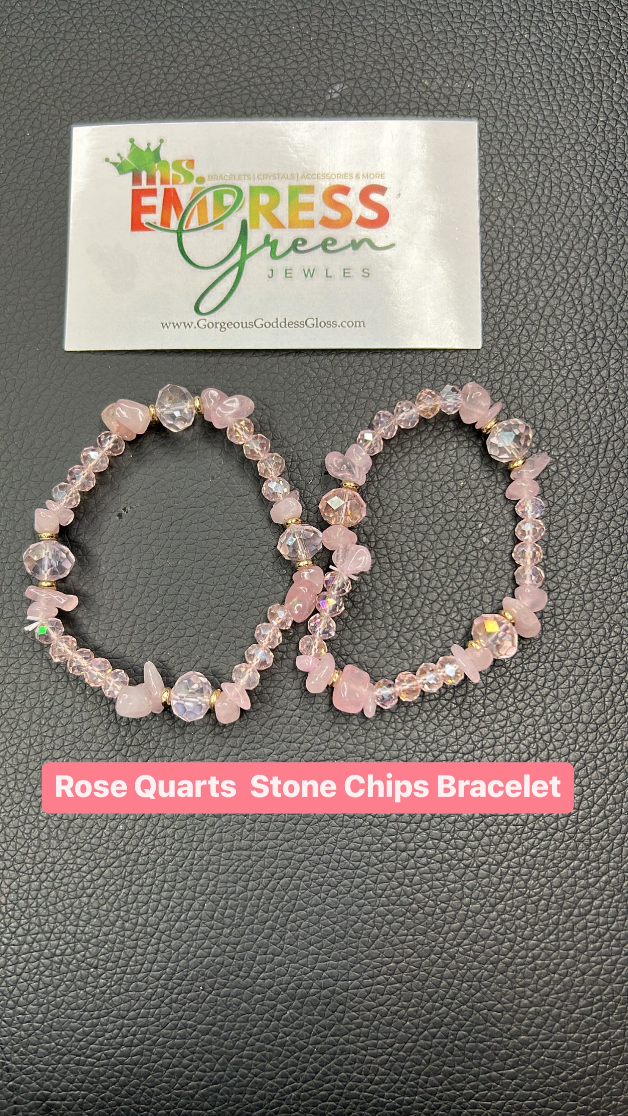 Rose Quarts Stone Chips Bracelet