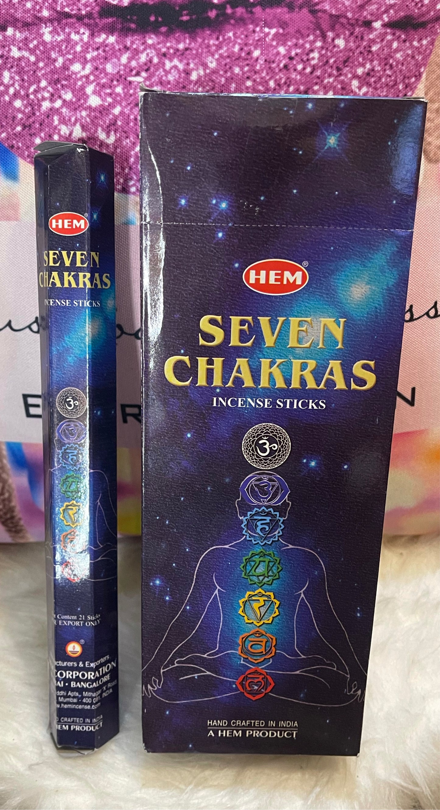 Seven Chakra wholesale HEM Incense Sticks Businesses Only 10 box min