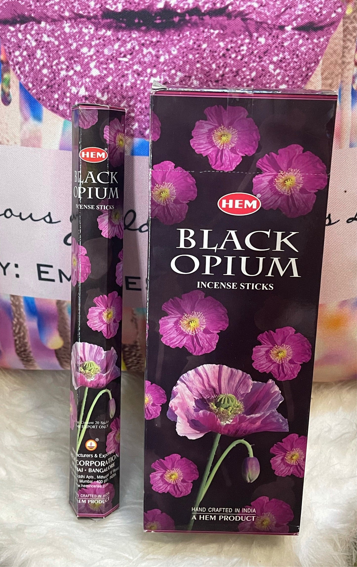 Black Opium HEM Wholesale Incense Sticks businesses only 10 box min