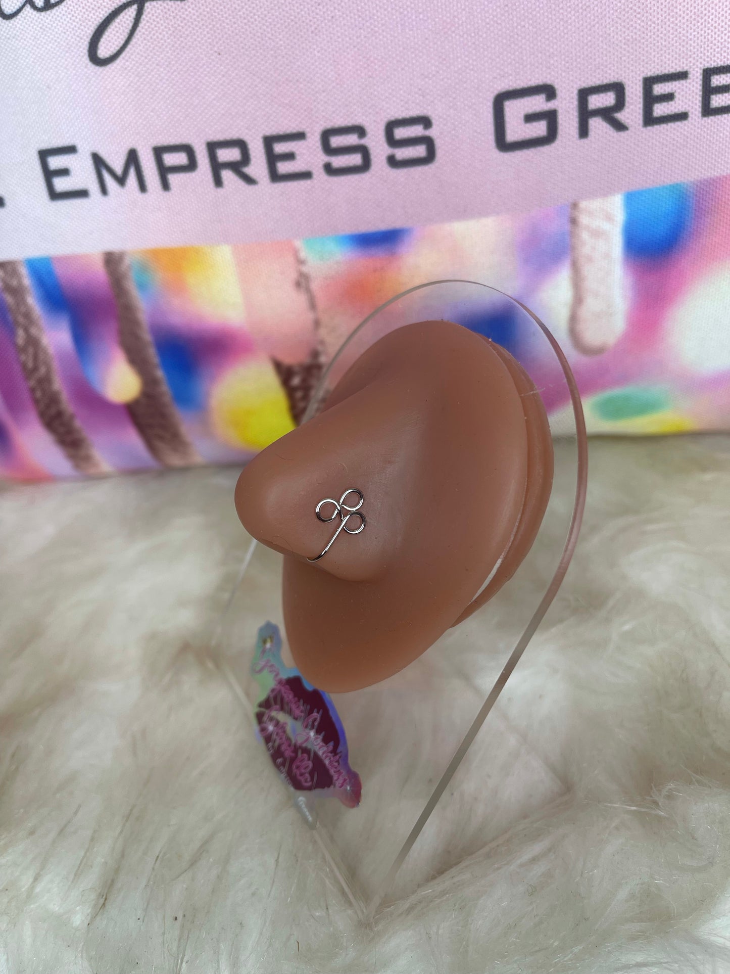 Lucky Stainless Steel Hoop faux nose ring cuff