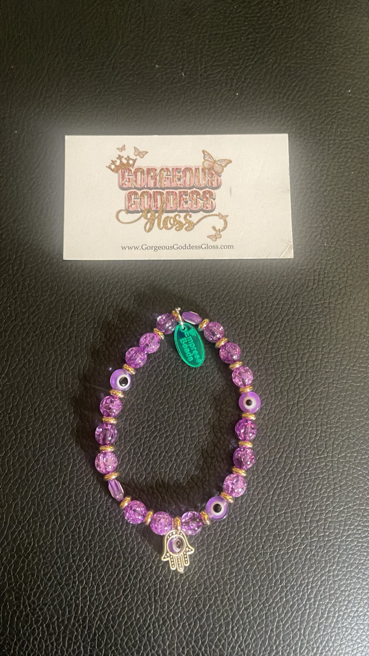 Purple Crackle Evil Eye 🧿 1pc