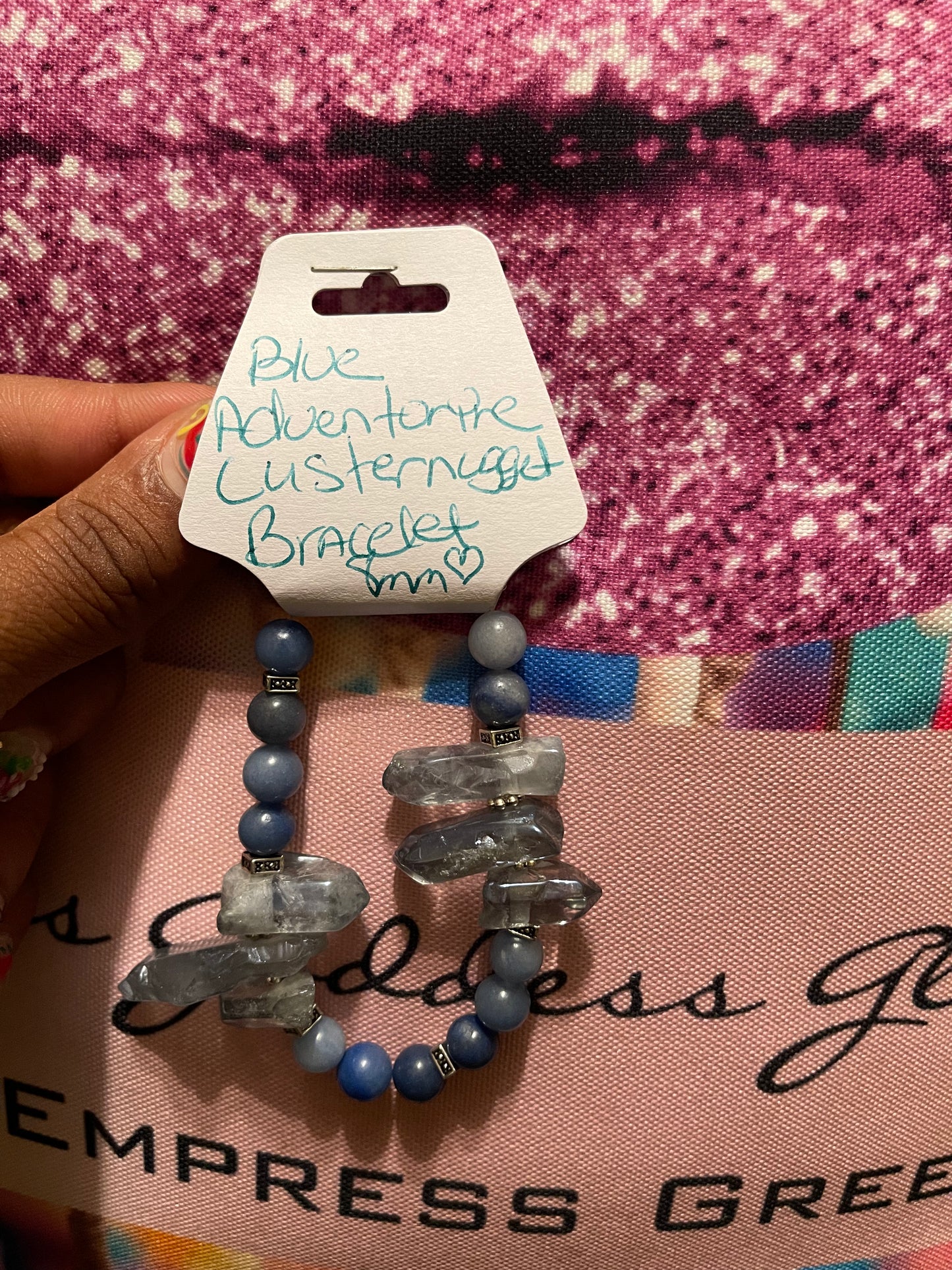 Blue Aventurine Luster Nugget Bracelet