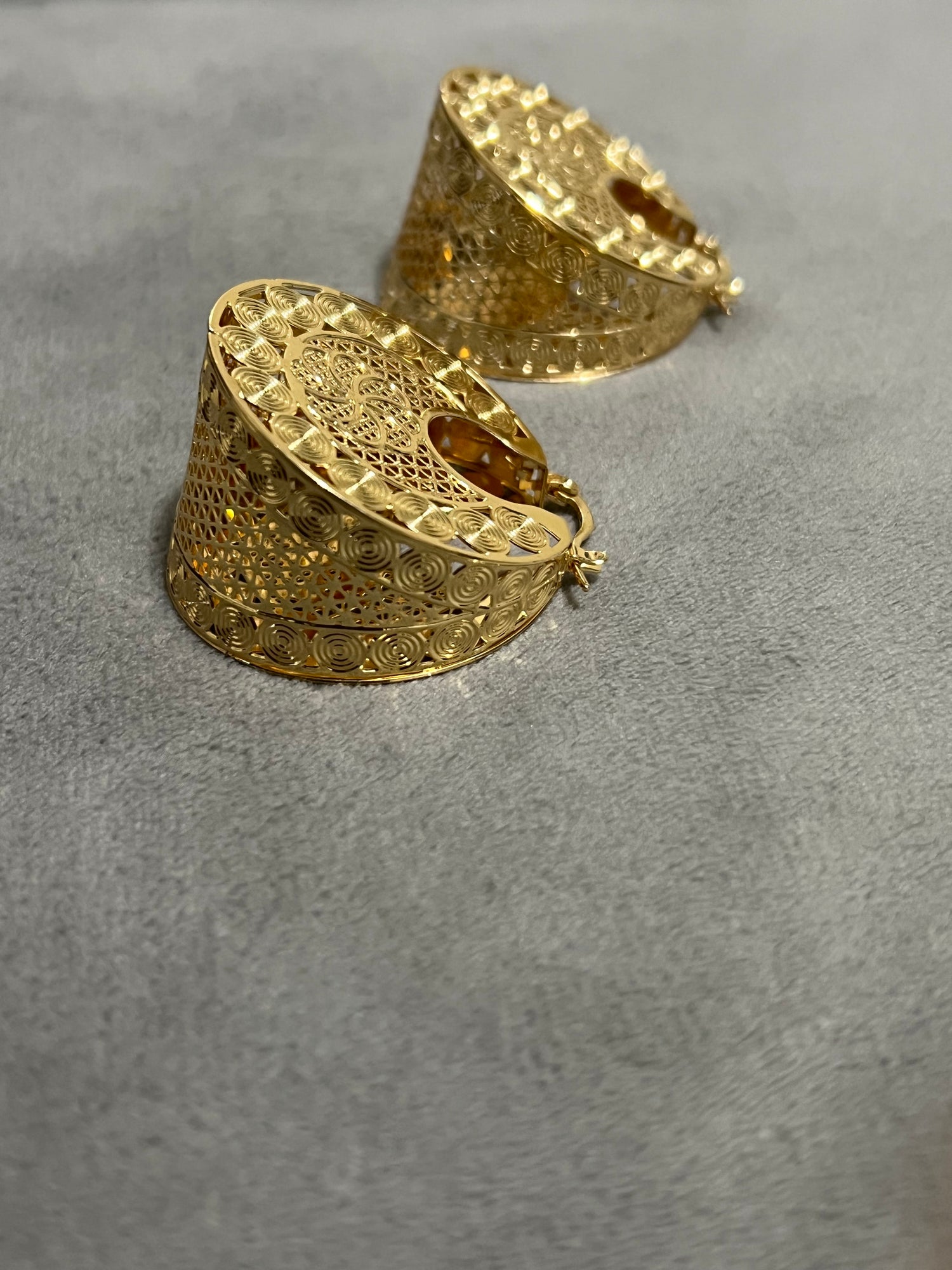 3D Hoop Gold Filled Earring