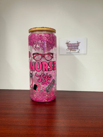 Nurse Life Pink SnowGlobe can.