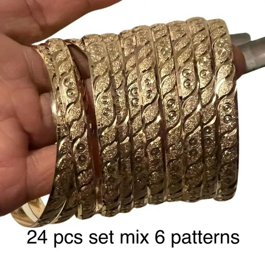 24 weekly Empress bangles 1 size gold  6 different patterns