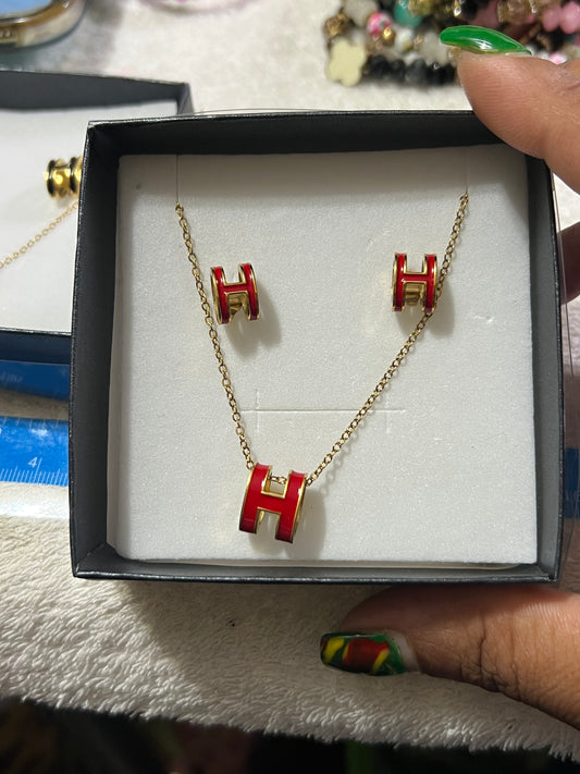 Big H  Gold Filled set