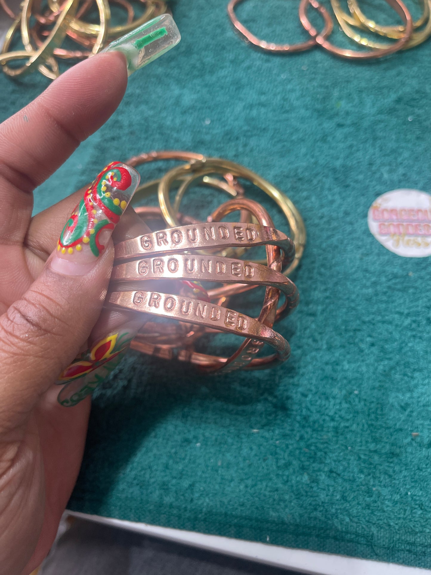 Gounded Pure Copper  Bangle 1pc