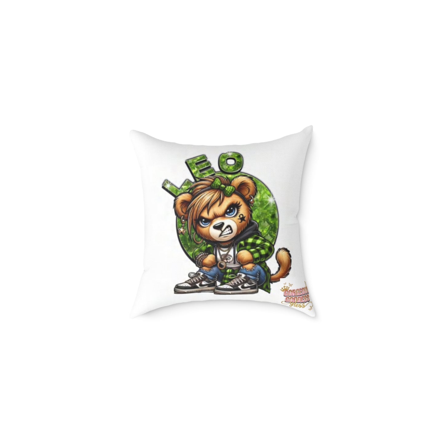 Leo ♌️ Zodiac Poly Canvas Pillow - Cute Aries Bear Design with Horoscope Dates
