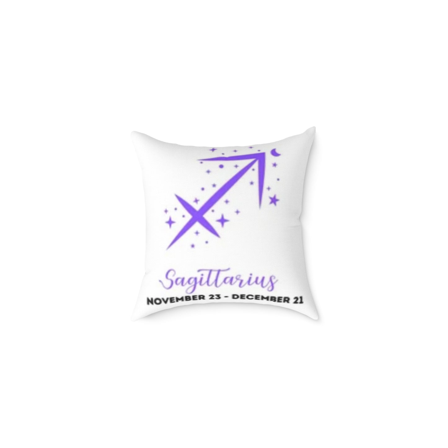 Sagittarius  ♐️ Zodiac Poly Canvas Pillow - Cute Aries Bear Design with Horoscope Dates