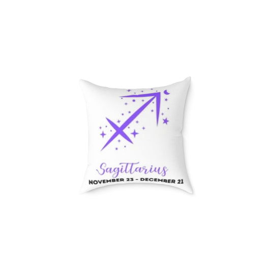 Sagittarius  ♐️ Zodiac Poly Canvas Pillow - Cute Aries Bear Design with Horoscope Dates
