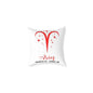 Aries Zodiac Poly Canvas Pillow - Cute Aries Bear Design with Horoscope Dates