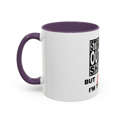 Funny Straight Outta Shape Coffee Mug - 11 & 15oz Accent Mug for Fitness Enthusiasts