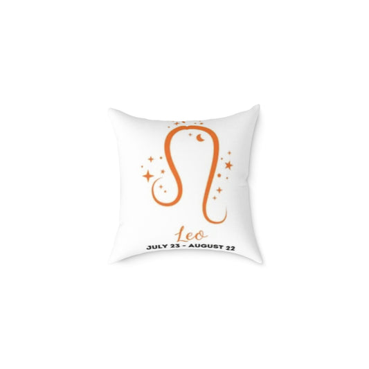 Leo ♌️ Zodiac Poly Canvas Pillow - Cute Aries Bear Design with Horoscope Dates