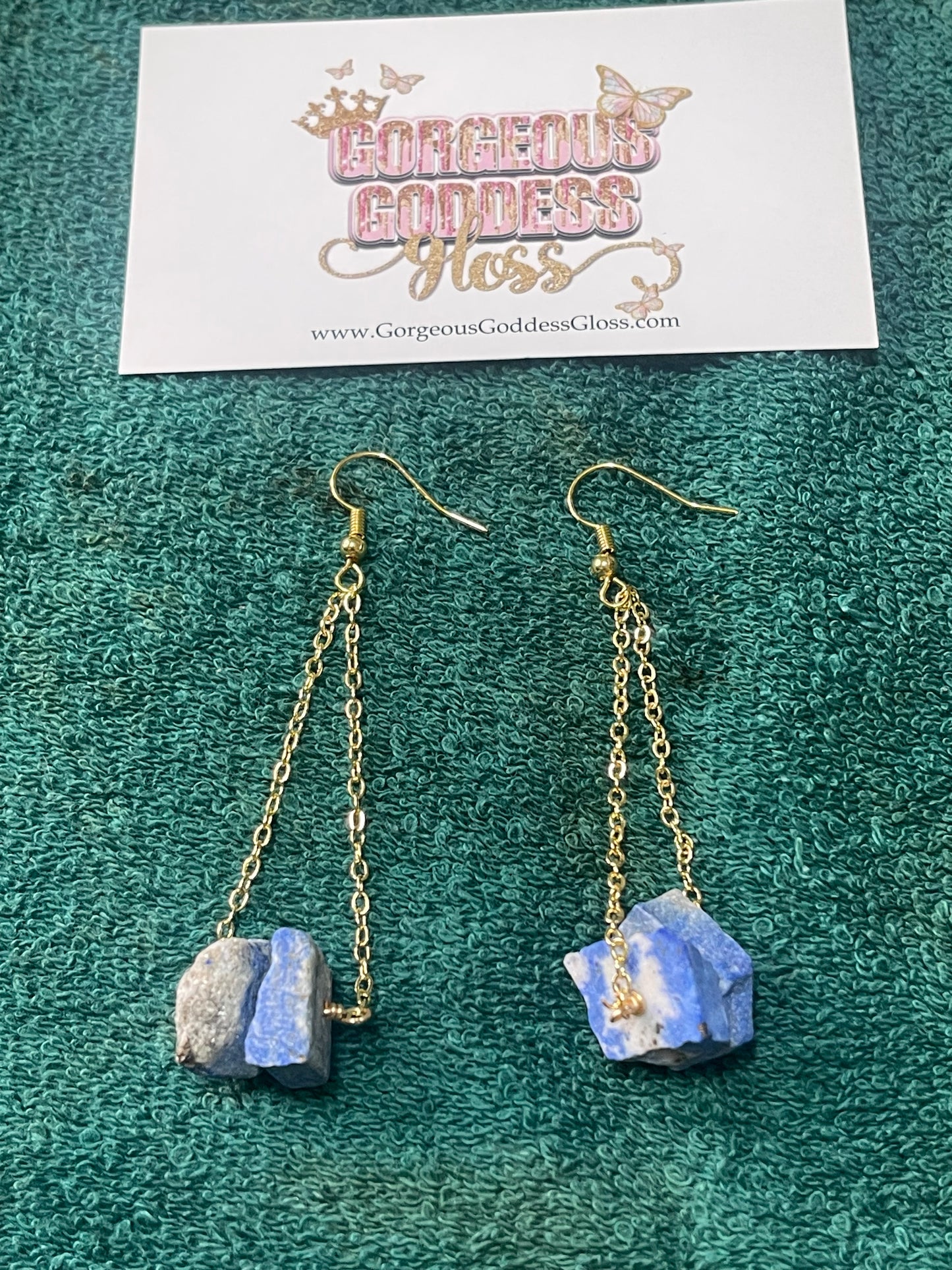 Lapis Crystal Dangle Earrings