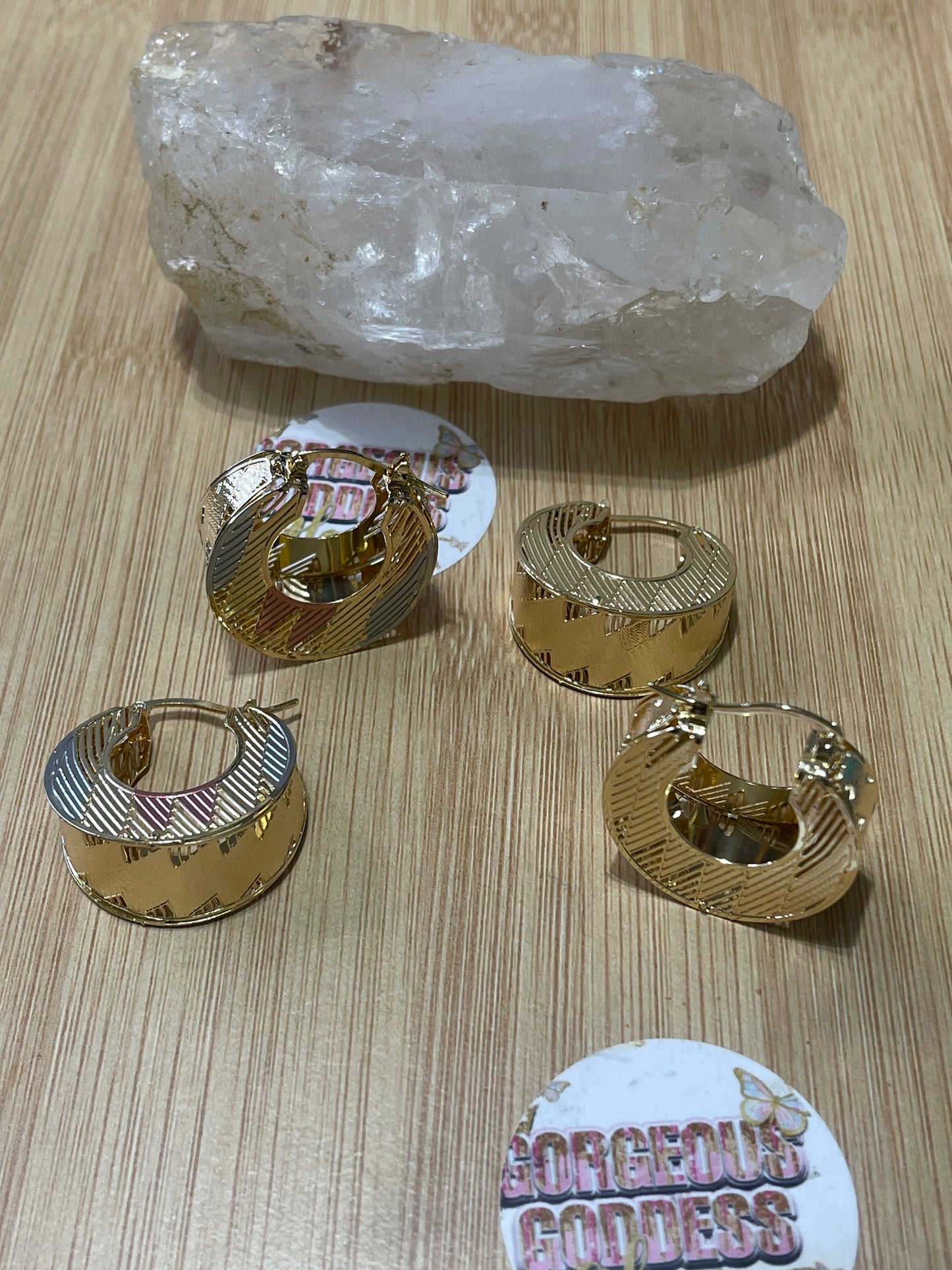 Thunderstorms  Gold  hoop earrings