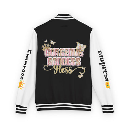 Unisex Heavyweight Letterman Jacket - Gorgeous Goddess Empress Design