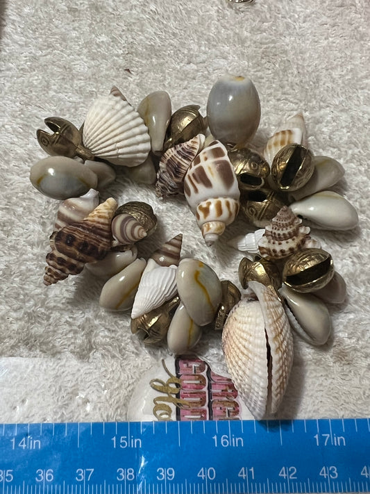 Sea Shell & Crowie Shell with Jingle bells Bracelet / Anklet