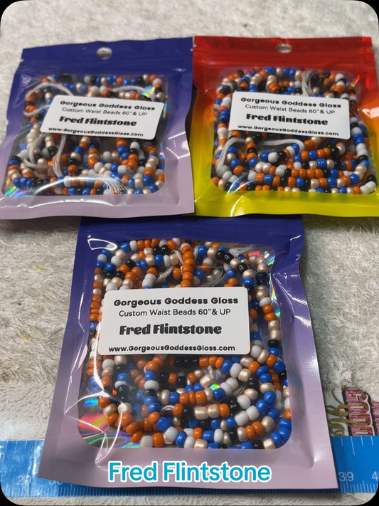 Fred Flintstone custom Waist-bead Gem Tie on waist beads(Add 4 one will be FREE )