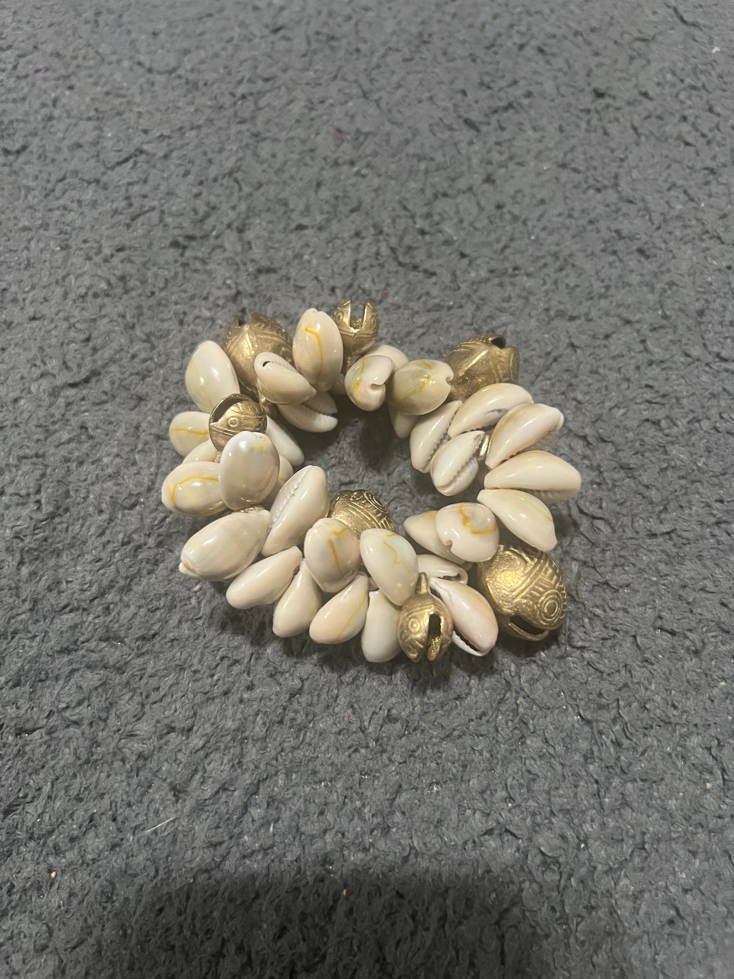 Crowie Shell with Jingle  Vintage bells Bracelet / Ankle