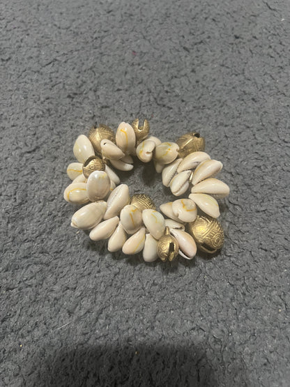 Crowie Shell with Jingle  Vintage bells Bracelet / Ankle