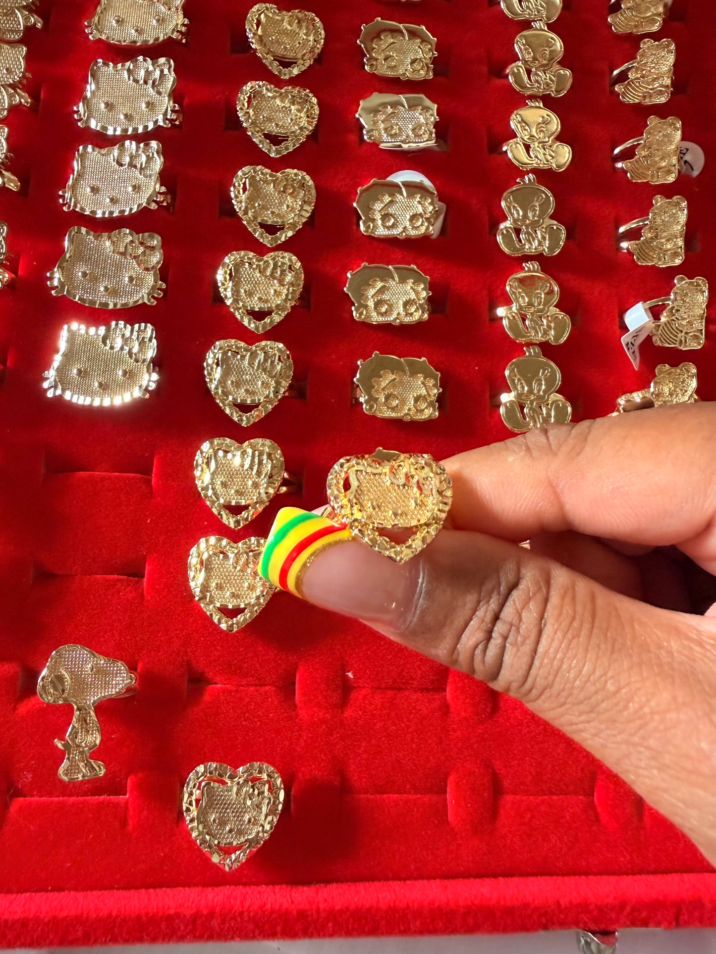 Small HK Bow Face Heart  Nugget Ring