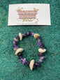 Amethyst  cowrie shell crystal Bracelet