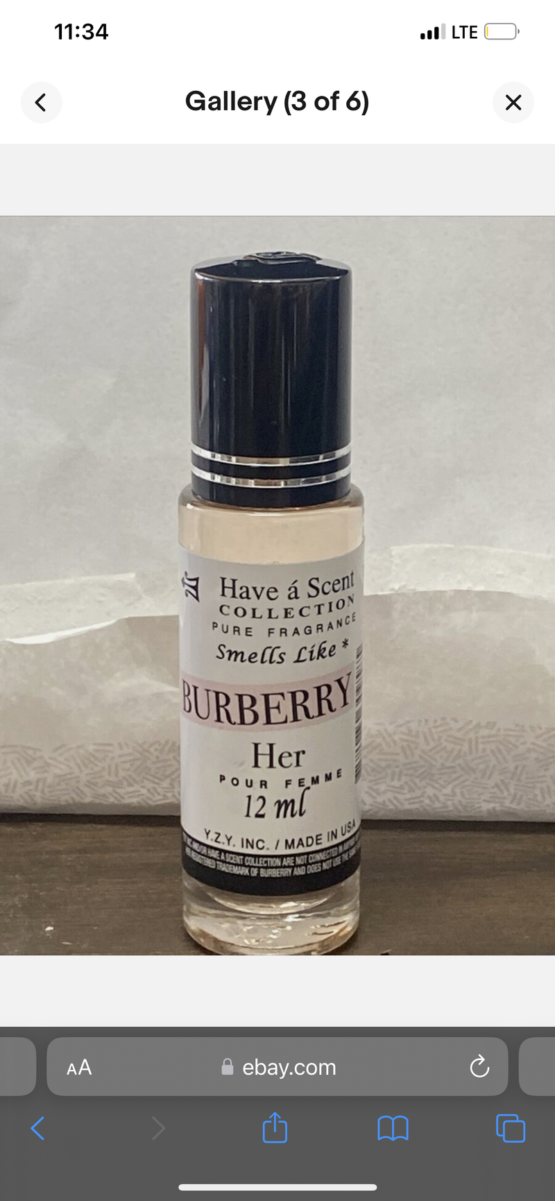 Have A Scent Collection Pure Fragrance Perfume Oil 12ml (INSPIRED SCENTS) Burberry Her