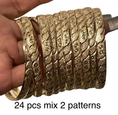 24 weekly Empress bangles 1 size gold 2 different patterns