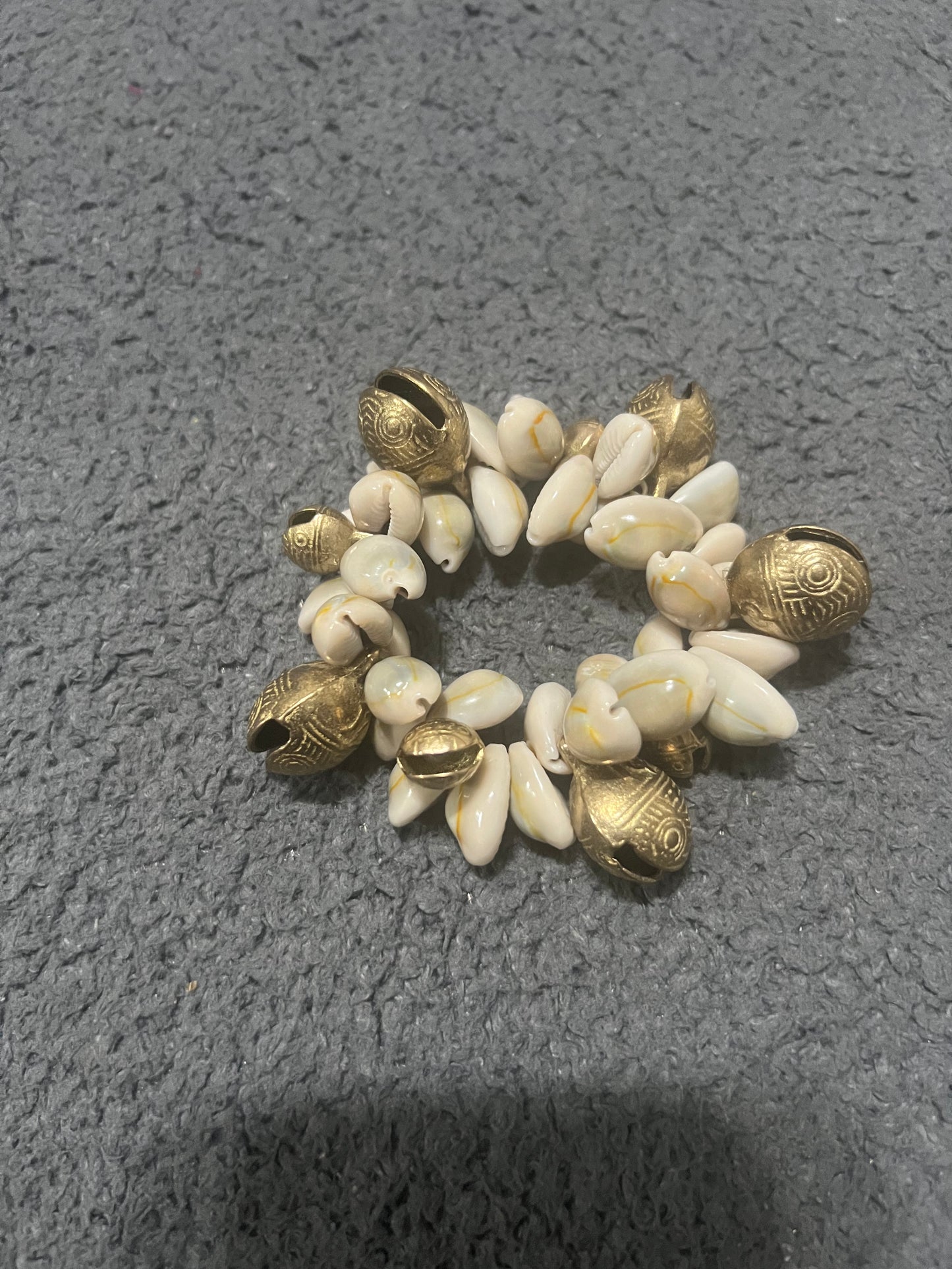 Crowie Shell with Jingle  Vintage bells Bracelet / Ankle