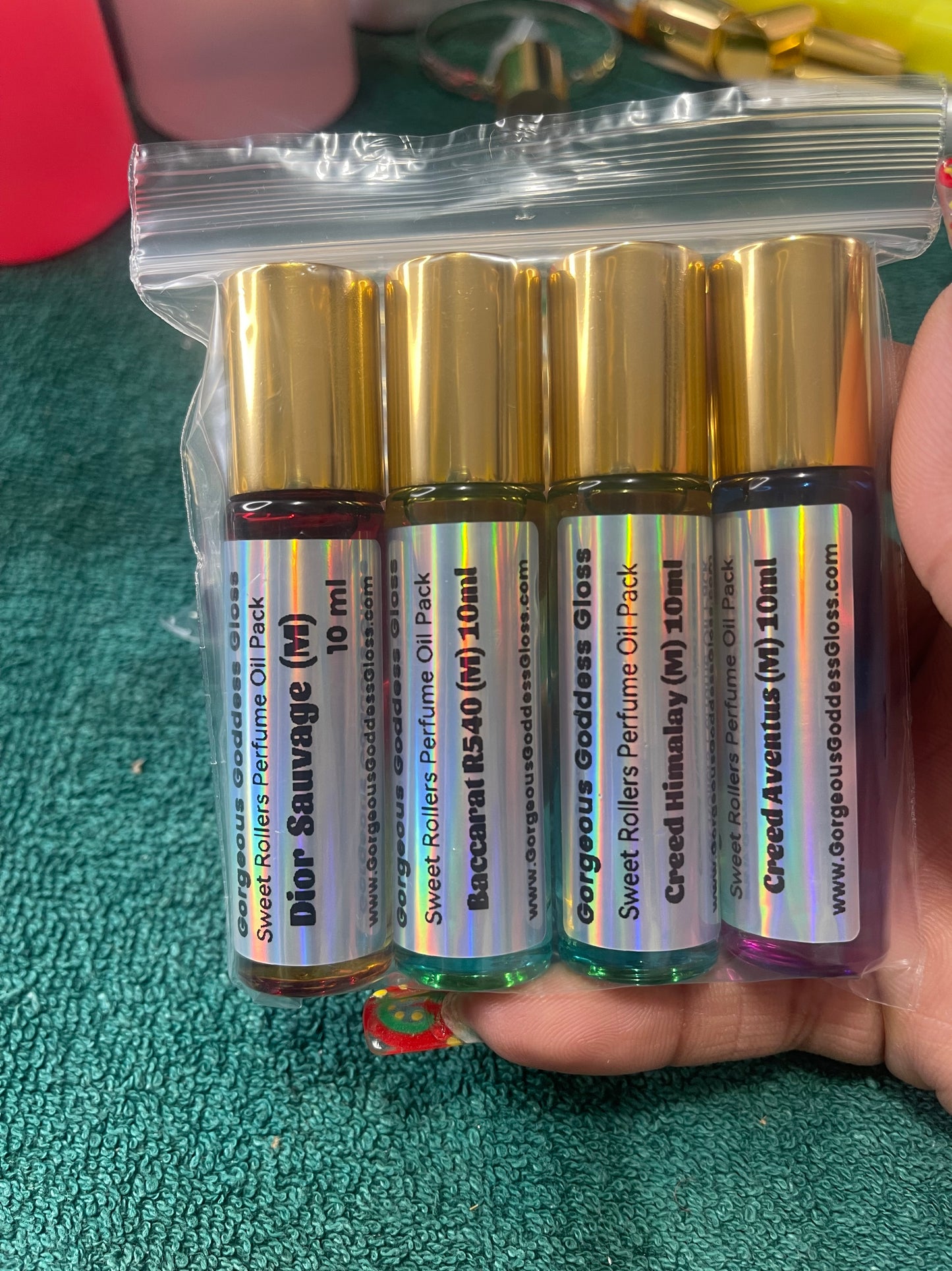 B 540, Creed Himalay, Creed advantus & Doir Savuages 
Empress 4 for Men  Roller Pack Handmade Sweet Rollers Fragrance oil