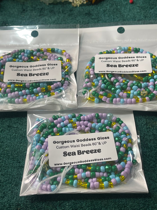 Sea Breeze custom Waist-bead Tie on waist beads(Add 4 one will be FREE )