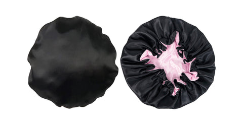 Light Pink /  Black   
Reversible Silk  Bonnet