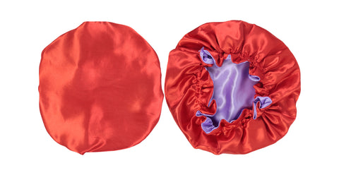 Purple / Orange Reversible Silk  Bonnet