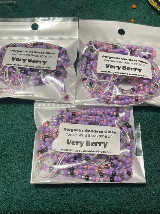 Very Berry   custom Waist-bead Tie on waist beads(Add 4 one will be FREE )