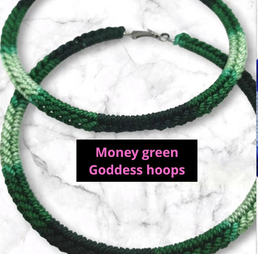 Money Green Crochet Earrings