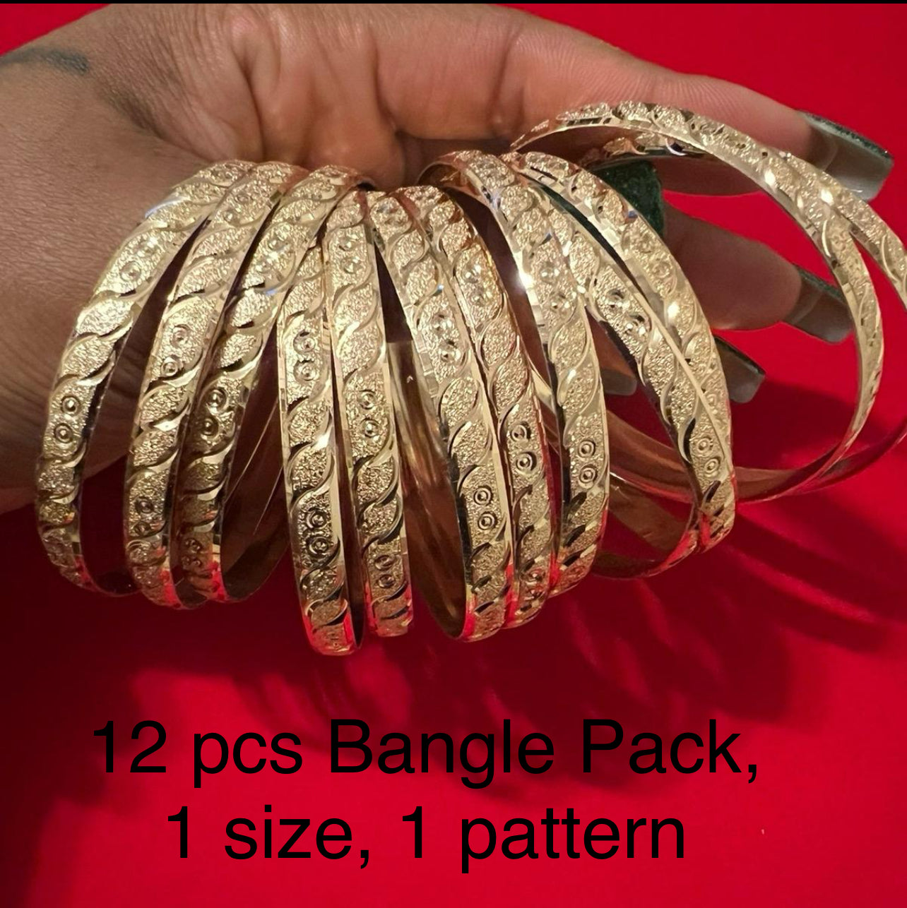 12 pc Empress bangles 1 size Gold / Tri