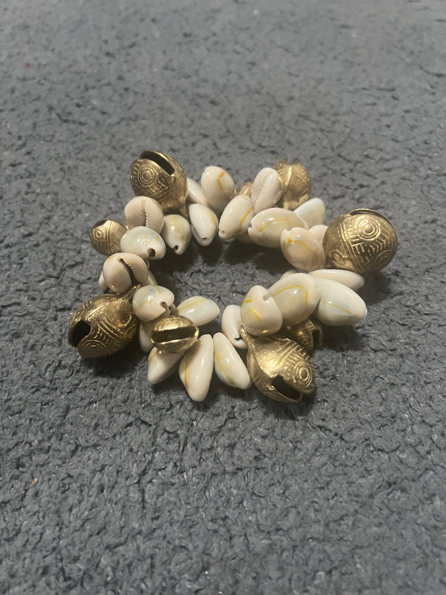 Crowie Shell with Jingle  Vintage bells Bracelet / Ankle