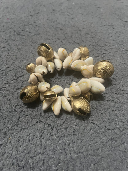 Crowie Shell with Jingle  Vintage bells Bracelet / Ankle