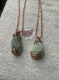 Aquamarine Crystal With Copper Ball Necklace
