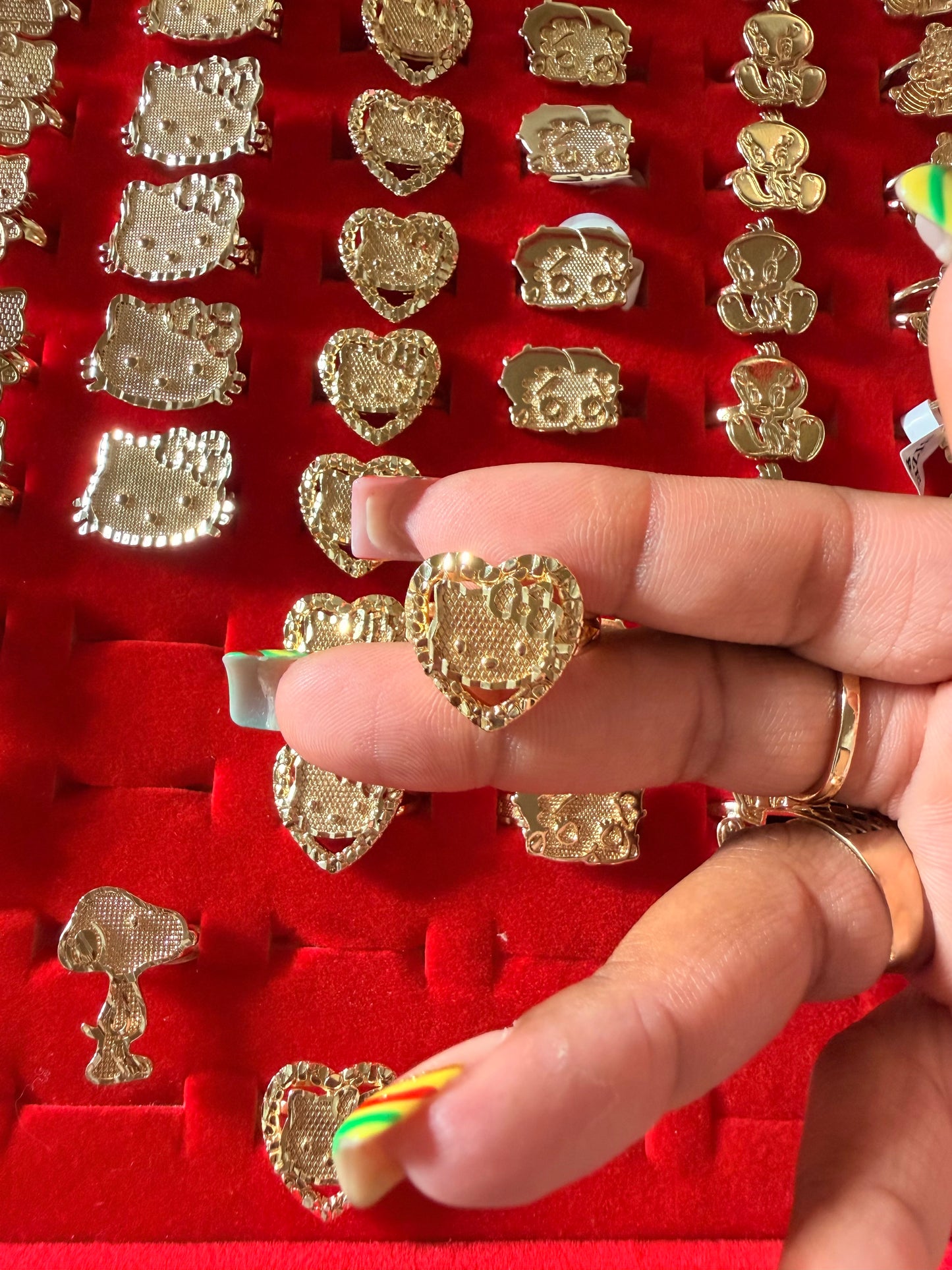 Small HK Bow Face Heart  Nugget Ring