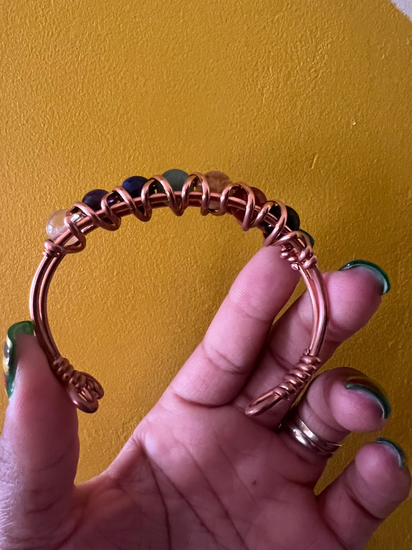 Chakra Gemstone Copper Wire Beaded Bracelets