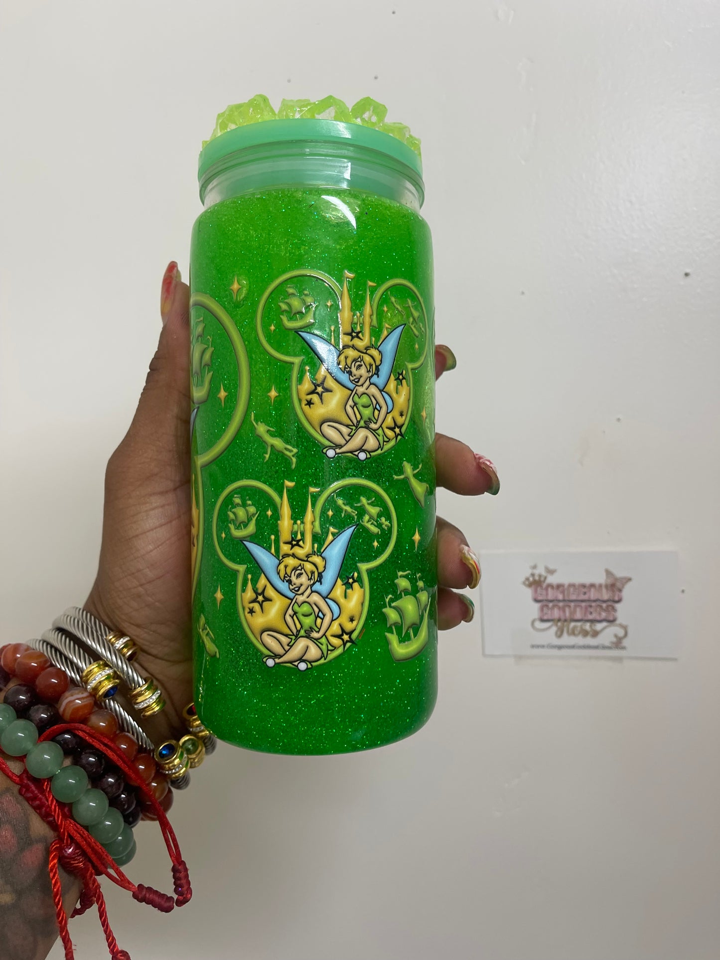 Tinker Bell Custom Snowglobe Cup 20oz (AS PHOTO)