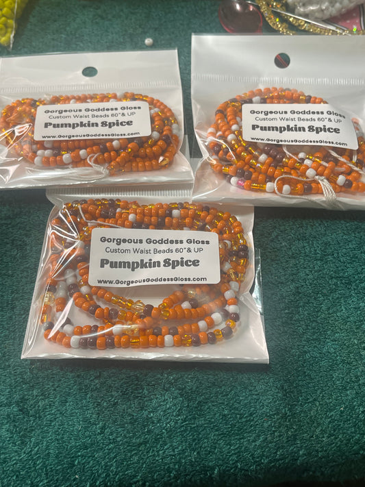 Pumpkin Spice  custom Waist-bead Tie on waist beads(Add 4 one will be FREE )
