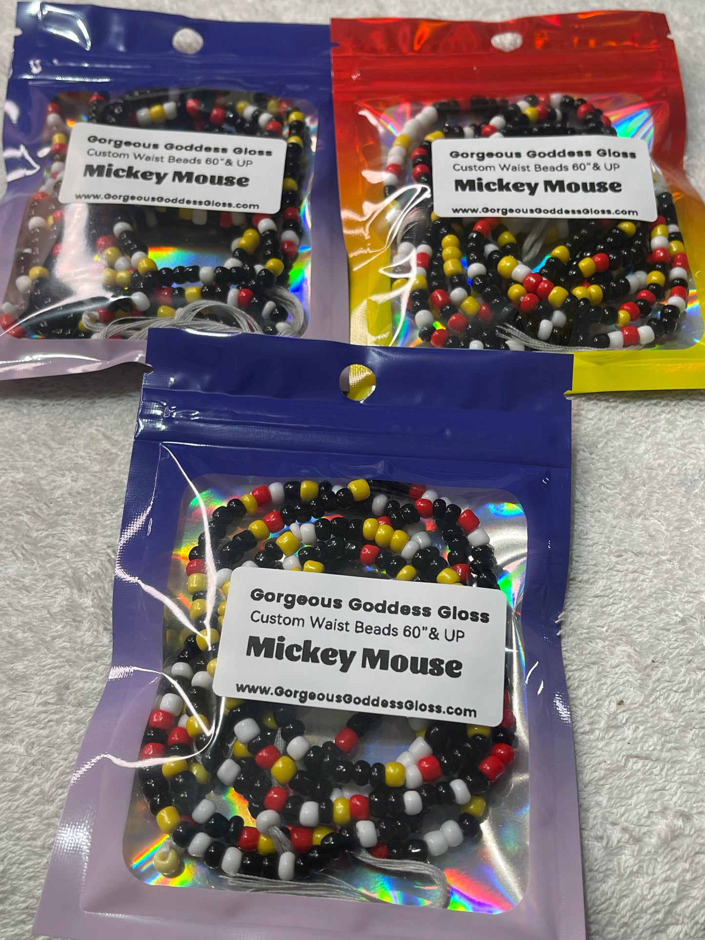 Mickey Mouse custom Waist-bead Tie on waist beads(Add 4 one will be FREE )