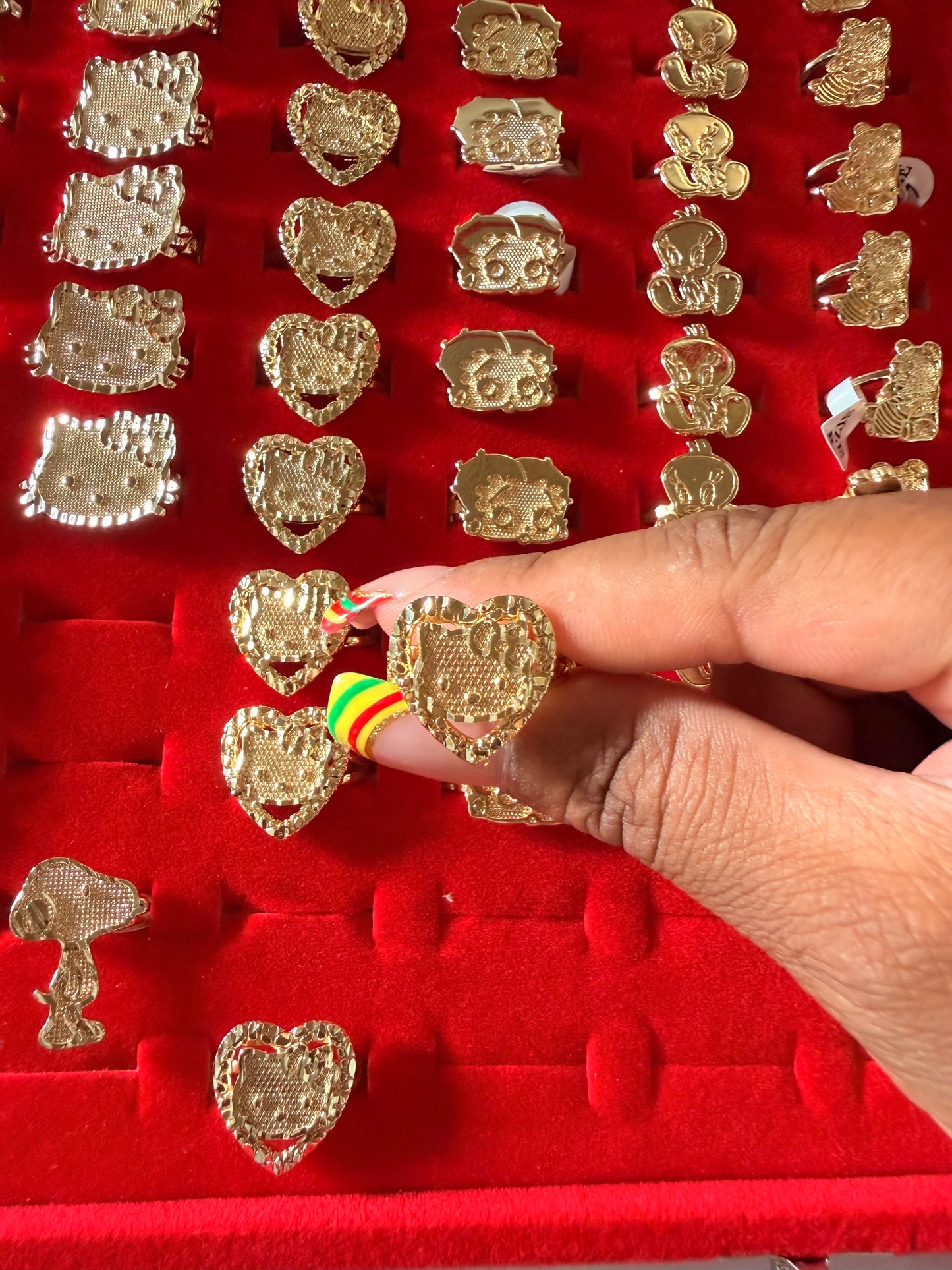 Small HK Bow Face Heart  Nugget Ring