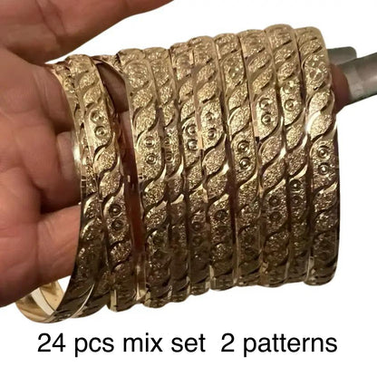 24 weekly Empress bangles 1 size gold 2 different patterns