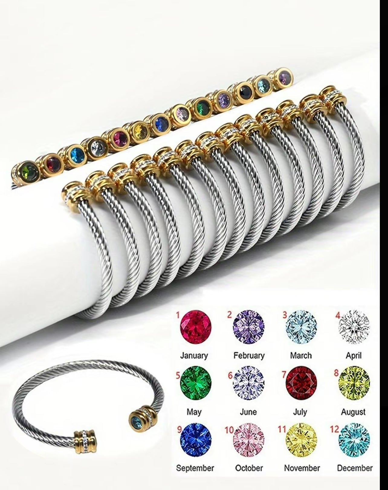 Zodiac Birthstone Cable Wire