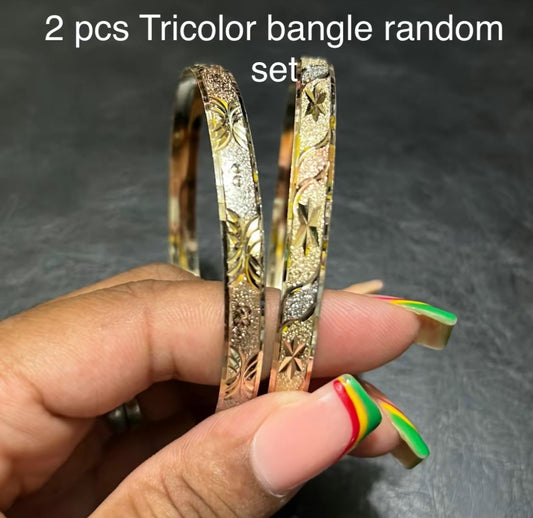 2pc Empress TRI COLOR fashion bangles  2pcs only ALL SIZES