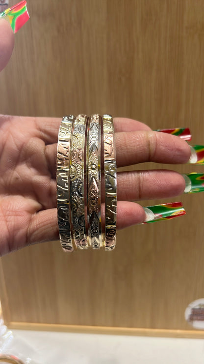 Tri color Mixed  Elephant  Bangle Set