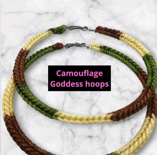Camouflage Crochet Earrings